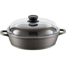 Berndes Tegame con Coperchio 28cm, Alluminio Pressofuso, Nero, 28 cm, Induction