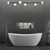 Bernstein - Baignoire îlot moderne design en acrylique pour salle de bain, isolation thermique - Blanc brillant - Garantie 5 ans - 170x72x60cm