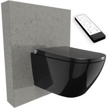 Dusch-wc Pro+ 1104 Schwarz Glänzend Spülrandlos Eckig Komplettanlage - Bernstein