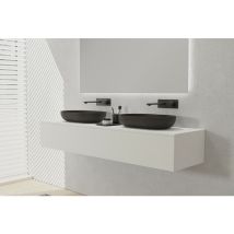 Meuble sous vasque mural design pré-assemblé en mdf laqué avec 2 tiroirs coulissants pour salle de bain - 170x48x28cm - TLB170 - Couleur au choixWeiß