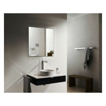 Miroir mural rectangulaire en aluminium pour la salle de bain - 2137 - largeur sélectionnable 90x70cm - Bernstein