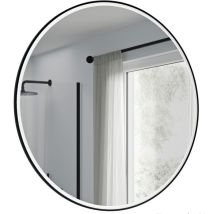 Miroir rond de salle de bain éclairage led 120cm cadre noir, antibuée, intensité lumière réglable, capteur de mouvement - varo frame ø 120 cm