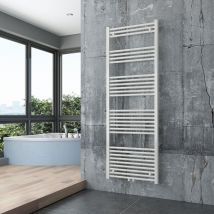 Radiateur sèche-serviettes design de salle de bain en laiton - Blanc - R18W - Connexion et dimensions au choixMit Handtuchhalter gerade (de),