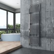 Bernstein - Termosifone a muro R20C ricurvo - cromato - dimensioni selezionabili Ohne Handtuchhalter (de), 1800x500mm, Con set di collegamento cromato