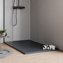 Receveur de douche extra-plat en fonte minérale - Anthracite mat - vireo - 80x160cm - Bernstein