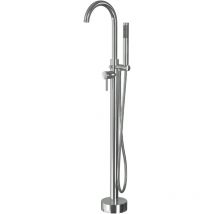 Bernstein - Robinet de baignoire sur pieds, Mitigeur de baignoire acier inox monocommande, Douchette, flexible et corps de base inclus - Chrome
