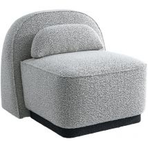 Mobilier Deco - bery - Fauteuil pivotant en tissu bouclette gris