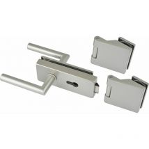 Glastürbeschläge Beschlagsgarnitur Classic pz Aluminium Edelstahl Effekt
