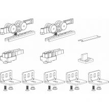 Terno Beschlagset Hide Basic Standard Holz 80 kg ohne Laufschiene