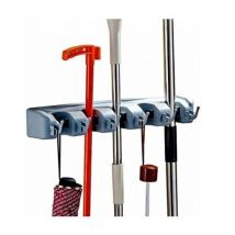 Tumalagia - Besenhalter, Wandmontage, Mopphalter mit Haken, mit 5 Schlitzen und 6 Haken