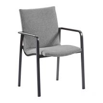 Alu Dining-Sessel Positano Polstersessel Outdoorstoff Gartensessel versch. Farben anthrazit/hellgrau - Best Freizeitmöbel