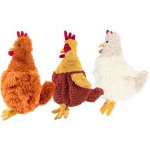 Best Pet Supplies - Plüschspielzeug für Hunde zum interaktiven Spielen, buntes Indoor-Spielen für Welpen und Senioren. - Huhn, Braun, Beige, Weinrot
