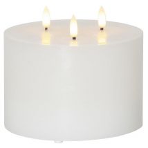 Star Trading Kerze Flamme, Stumpenkerze, Dekoration, 3 Flammig, Weiß, led, Timer, Warmweiß