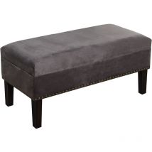 Bester Box Fuß Holzbett/grauer Stoff 97x46x46 cm, Fußhöhe: 21 cmpor alle Stile, um dem Haus eine Note zu verleihen