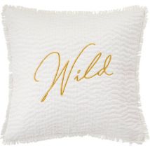 Atmosphera Créateur D'intérieur - Besticktes Kissen Wild weiß 45x45cm