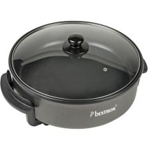 Bestron Padella Elettrica Xl Per Feste, Padella Grande Multifunzione Ø40 Cm Con Coperchio In Vetro, Rivestimento Antiaderente, 1500 Watt, Ahp1800z, 