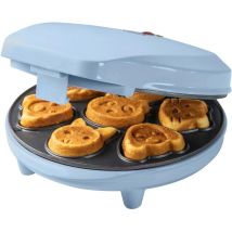 Waffle Maker Con Motivi Di Animali, Piastra Per Waffle Mini Biscotti A Cialda, Indicatoro Luminso & Rivestimento Antiaderente, 700 Watt, Colore: Blu -