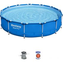 Salone Srl - Piscine hors sol Bestway 5612E Steel Pro bleue 396 x 84 cm avec cadre et pompe de filtration