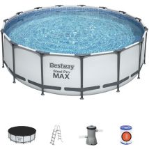 Bestway - 56438 Frame Pool Steel Pro Set 457x122cm avec accessoires