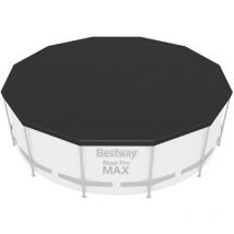 Bestway Abdeckplane Ø 366 cm rund schwarz PVC Frame Pool Abdeckung