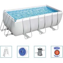 Bestway - Ensemble de piscine rectangulaire Power Steel 412x201x122 cm