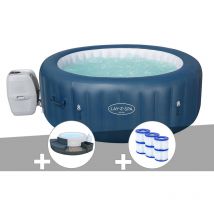 Bestway - Kit spa gonflable Lay-Z-Spa Milan rond Airjet Plus 4/6 places + Ensemble mobilier + 6 filtres
