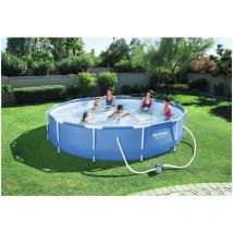 Piscina Fuori Terra 366x76 Rotonda Steel Pro Frame con Pompa Filtro a cartuccia