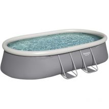 Kit Piscine hors sol autoportante Bestway Fast Set - 488 x 305 x 107cm - Ovale (avec filtre, échelle, bâche, cartouche)
