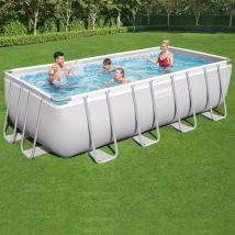 Bestway - Piscine Hors Sol Power Steel - Rectangulaire - 488x244x122cm