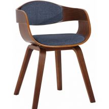 Besucherstuhl Stoff walnuss/blau