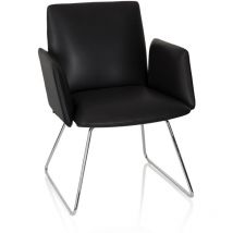 Besucherstuhl / Kufenstuhl Designia V Kunstleder Schwarz Hjh Office