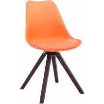 Besucherstuhl Troyes Drehbar Kunstleder Square orange walnuss