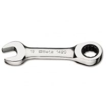 Beta 142c Chiavi A Cricchetto Combinate Corte Cromate - 14x14