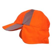 Vizwell - Beta Gorra de Seguridad Naranja con Protección para el Cuello, Alta Visibilidad, Ideal para Trabajos Exteriores, Protección contra el Sol y
