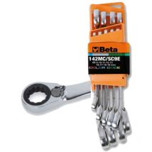 Beta 142MC/SC9I Serie di 9 chiavi combinate a cricchetto reversibile colorate