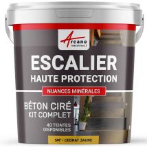 Arcane Industries - Béton Ciré Escalier - Kit complet - 5 m² (en 2 couches) Cédrat Jaune