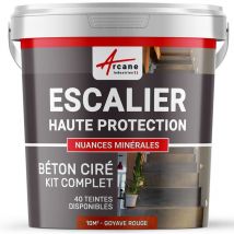 Arcane Industries - Béton Ciré Escalier - Kit complet - 10 m² (en 2 couches) Goyave Rouge
