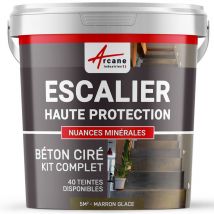 Arcane Industries - Béton Ciré Escalier - Kit complet - 5 m² (en 2 couches) Marron Glacé