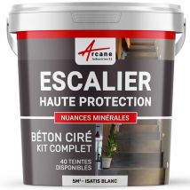 Arcane Industries - Béton Ciré Escalier - Kit complet - 5 m² (en 2 couches) Isatis Blanc