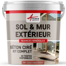 Arcane Industries - beton ciré: kit kunstharz-betonbeschichtung für draussen - Böden, Wände, Terrassen, Balkone, Treppen - Papaya-Rosa-Orange - kit