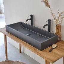 Betonbecken schwarz 100x37 cm