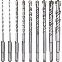 Betonbohrer, 9 Stück (5 mm 16 x 160 mm), SDS-Plus-Elektrobohrer für Schlagbohrmaschinen, Kreuzkopfbohrer für Ziegel, Stein, Natur