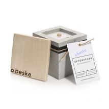 Betonfeuer Pico 10x10x10cm Tischfeuer Garten-Fackel Outdoor-Kerze mit Dauerdocht inkl. Löschbrett