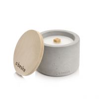 Betonfeuer Solo ø 14cm Tischfeuer Garten-Fackel Outdoor-Kerze mit Dauerdocht inkl. Löschbrett