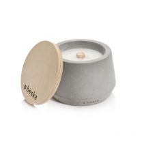 Betonfeuer Steller ø 14cm Tischfeuer Garten-Fackel Outdoor-Kerze mit Dauerdocht inkl. Löschbrett