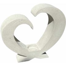 Betonfigur Teelichthalter Herz - Handgefertigte Dekoration Für Garten Und Haus