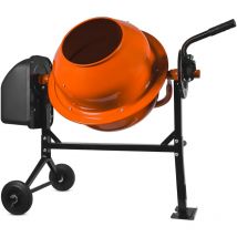 Eglemtek - Betoniera Elettrica 140 Litri 550 Watt Impastatrice Miscelatore Cemento Con 2 Ruote e Certificazione ce Telaio In Acciaio Per Malta