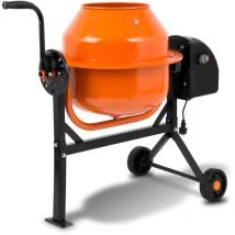 Eberth - Bétonnière électrique avec tambour de 65L (moteur 220W, 230V, châssis en acier avec roues de transport, tambour et couronne dentée en acier,