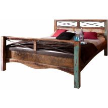 Massivmoebel24 - Bett Altholz 160x200x100 Mehrfarbig Lackiert Nature Of Spirit 46