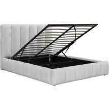 Bett aus Bouclé mit Bettkasten Annie - 140 x 190 cm - Weiß